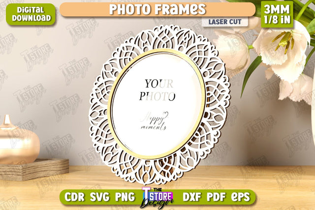 Photo Frame Laser Cut | Desktop Picture Frame | Home Interior | Gift Idea | CNC File SVG The T Store Design 