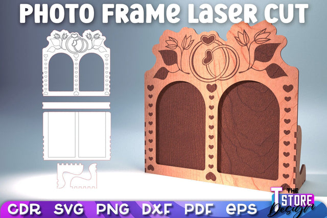 Photo Frame Laser Cut | Home Laser Cut Design | Family Design | CNC File SVG The T Store Design 