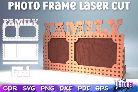 Photo Frame Laser Cut | Home Laser Cut Design | Family Design | CNC File SVG The T Store Design 