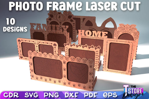 Photo Frame Laser Cut | Home Laser Cut Design | Family Design | CNC File SVG The T Store Design 