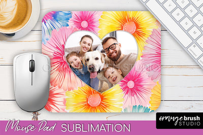 Photo Frame Mouse Pad Sublimation, Tie Dye Picture Mousepad Sublimation OrangeBrushStudio 