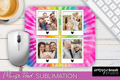Photo Frame Mouse Pad Sublimation, Tie Dye Picture Mousepad Sublimation OrangeBrushStudio 