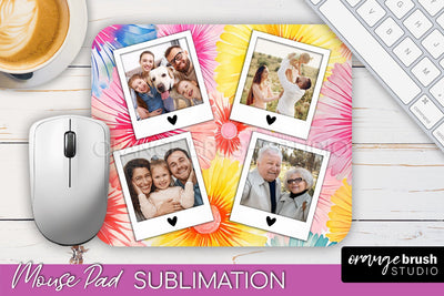 Photo Frame Mouse Pad Sublimation, Tie Dye Picture Mousepad Sublimation OrangeBrushStudio 