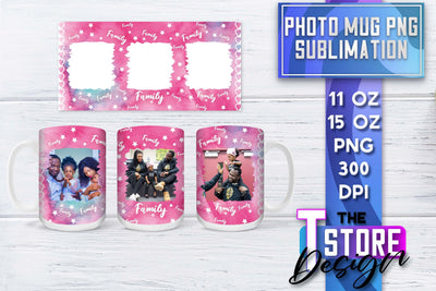 Photo Frame Mug Sublimation | 11 oz 15 oz Mug | PNG File Sublimation The T Store Design 
