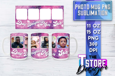 Photo Frame Mug Sublimation | 11 oz 15 oz Mug | PNG File Sublimation The T Store Design 
