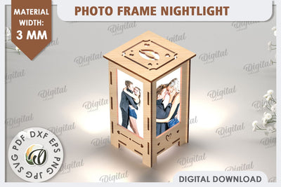 Photo Frame Nightlight Laser Cut. Valentine's Gift SVG SVG Evgenyia Guschina 