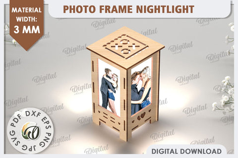 Photo Frame Nightlights Laser Cut Bundle. Valentine's Gift SVG Evgenyia Guschina 