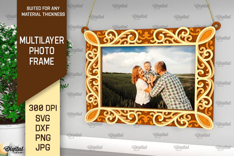 Photo Frames Laser Cut Bundle. Multilayer Photo Frames SVG SVG Evgenyia Guschina 