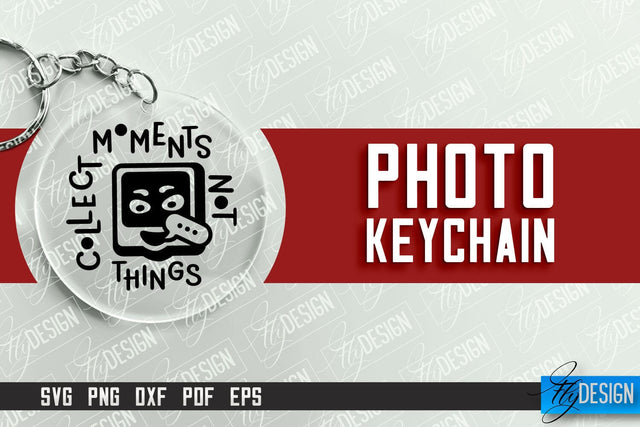 Photo Keychain Design | Round Keychain Design | Photo Camera SVG Fly Design 