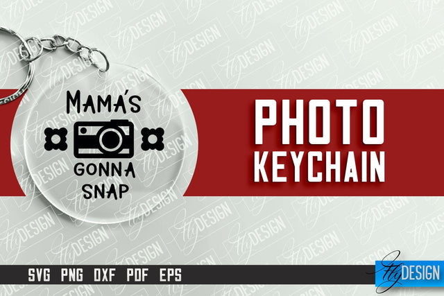 Photo Keychain Design | Round Keychain Design | Photo Camera SVG Fly Design 