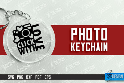 Photo Keychain Design | Round Keychain Design | Photo Camera SVG Fly Design 