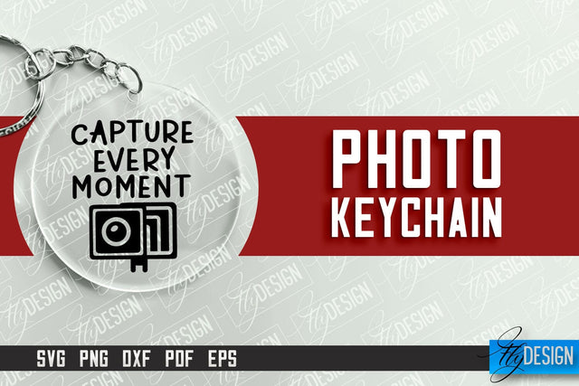 Photo Keychain Design | Round Keychain Design | Photo Camera SVG Fly Design 