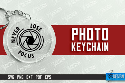 Photo Keychain Design | Round Keychain Design | Photo Camera SVG Fly Design 