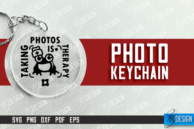 Photo Keychain Design | Round Keychain Design | Photo Camera SVG Fly Design 