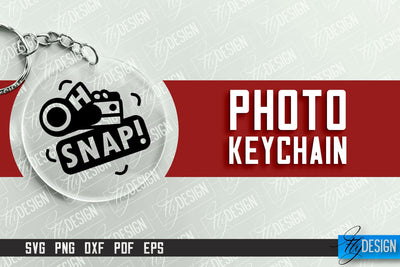 Photo Keychain Design | Round Keychain Design | Photo Camera SVG Fly Design 