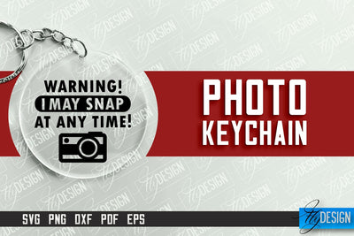 Photo Keychain Design | Round Keychain Design | Photo Camera SVG Fly Design 