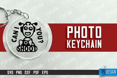 Photo Keychain Design | Round Keychain Design | Photo Camera SVG Fly Design 