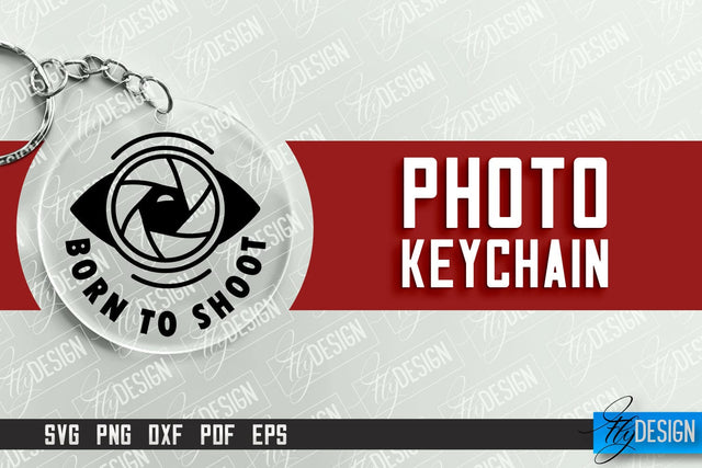 Photo Keychain Design | Round Keychain Design | Photo Camera SVG Fly Design 