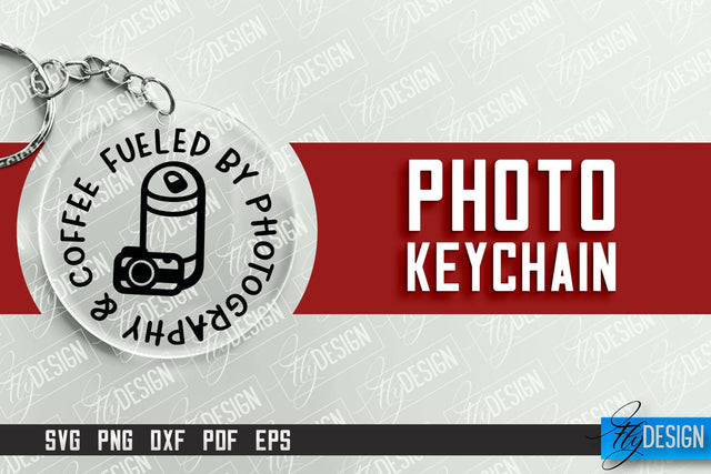 Photo Keychain Design | Round Keychain Design | Photo Camera SVG Fly Design 