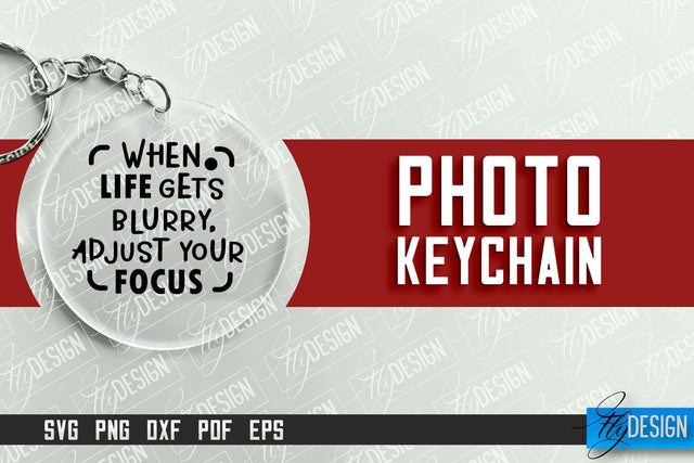 Photo Keychain Design | Round Keychain Design | Photo Camera SVG Fly Design 