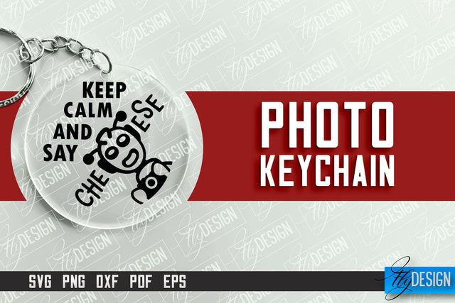 Photo Keychain Design | Round Keychain Design | Photo Camera SVG Fly Design 