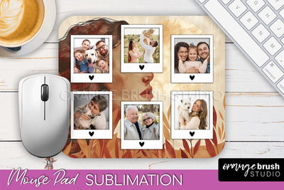 Photo Mouse Pad Sublimation, Boho Mouse Pad Picture Frame Sublimation OrangeBrushStudio 