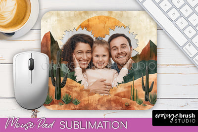 Photo Mouse Pad Sublimation, Boho Mouse Pad Picture Frame Sublimation OrangeBrushStudio 