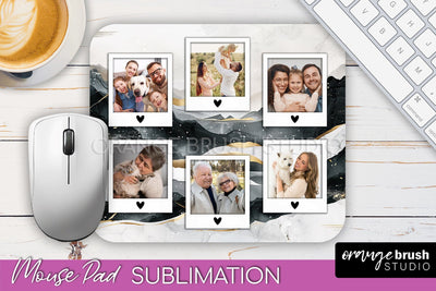 Photo Mouse Pad Sublimation, Boho Mouse Pad Picture Frame Sublimation OrangeBrushStudio 