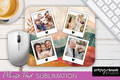 Photo Mouse Pad Sublimation, Boho Mouse Pad Picture Frame Sublimation OrangeBrushStudio 