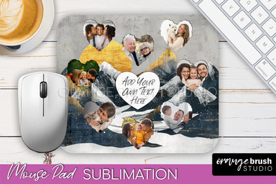 Photo Mouse Pad Sublimation, Boho Mouse Pad Picture Frame Sublimation OrangeBrushStudio 