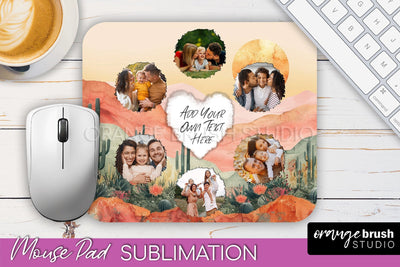 Photo Mouse Pad Sublimation, Boho Mouse Pad Picture Frame Sublimation OrangeBrushStudio 