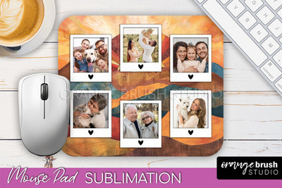 Photo Mouse Pad Sublimation, Boho Mouse Pad Picture Frame Sublimation OrangeBrushStudio 