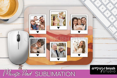 Photo Mouse Pad Sublimation, Boho Mouse Pad Picture Frame Sublimation OrangeBrushStudio 