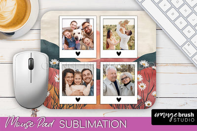 Photo Mouse Pad Sublimation, Boho Mouse Pad Picture Frame Sublimation OrangeBrushStudio 