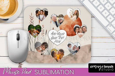 Photo Mouse Pad Sublimation, Boho Mouse Pad Picture Frame Sublimation OrangeBrushStudio 