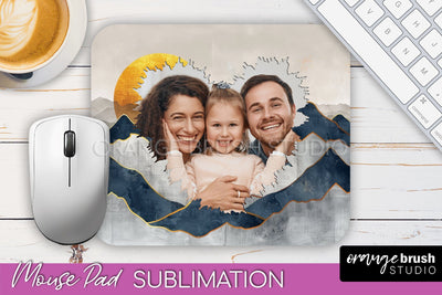 Photo Mouse Pad Sublimation, Boho Mouse Pad Picture Frame Sublimation OrangeBrushStudio 