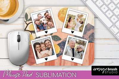 Photo Mouse Pad Sublimation, Boho Mouse Pad Picture Frame Sublimation OrangeBrushStudio 