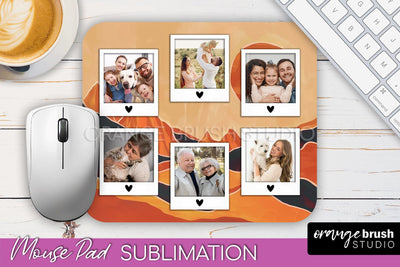 Photo Mouse Pad Sublimation, Boho Mouse Pad Picture Frame Sublimation OrangeBrushStudio 