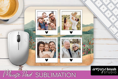 Photo Mouse Pad Sublimation, Boho Mouse Pad Picture Frame Sublimation OrangeBrushStudio 