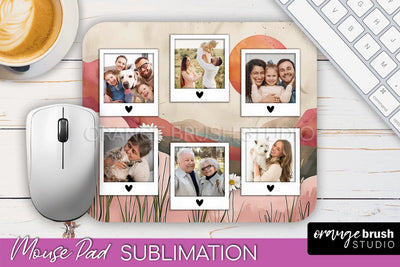 Photo Mouse Pad Sublimation, Boho Mouse Pad Picture Frame Sublimation OrangeBrushStudio 