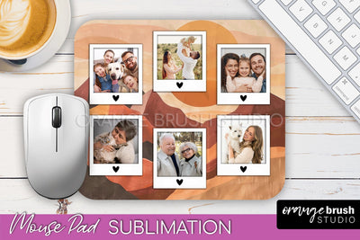 Photo Mouse Pad Sublimation, Boho Mouse Pad Picture Frame Sublimation OrangeBrushStudio 