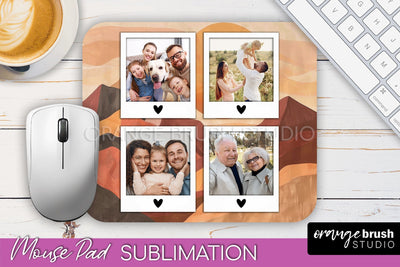 Photo Mouse Pad Sublimation, Boho Mouse Pad Picture Frame Sublimation OrangeBrushStudio 