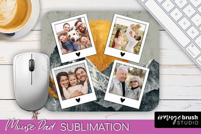 Photo Mouse Pad Sublimation, Boho Mouse Pad Picture Frame Sublimation OrangeBrushStudio 
