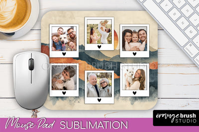 Photo Mouse Pad Sublimation, Boho Mouse Pad Picture Frame Sublimation OrangeBrushStudio 