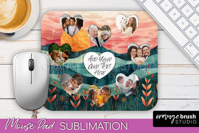 Photo Mouse Pad Sublimation, Boho Mouse Pad Picture Frame Sublimation OrangeBrushStudio 
