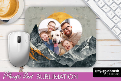 Photo Mouse Pad Sublimation, Boho Mouse Pad Picture Frame Sublimation OrangeBrushStudio 