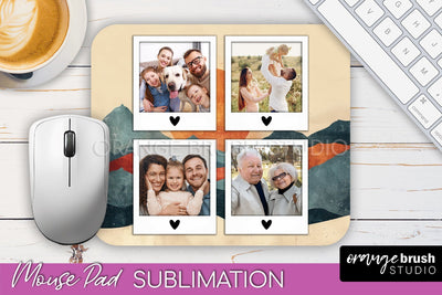 Photo Mouse Pad Sublimation, Boho Mouse Pad Picture Frame Sublimation OrangeBrushStudio 