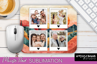 Photo Mouse Pad Sublimation, Boho Mouse Pad Picture Frame Sublimation OrangeBrushStudio 