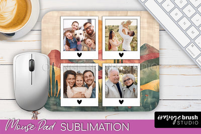 Photo Mouse Pad Sublimation, Boho Mouse Pad Picture Frame Sublimation OrangeBrushStudio 