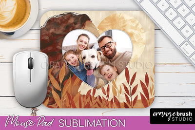 Photo Mouse Pad Sublimation, Boho Mouse Pad Picture Frame Sublimation OrangeBrushStudio 
